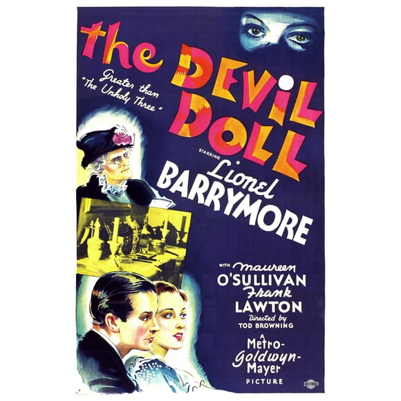 The Devil Doll Left From Top: Lionel Barrymore (In Drag) Bottom From Left: Frank Lawton Maureen O'Sullivan 1936 Movie Poster Masterprint (11 x 17)