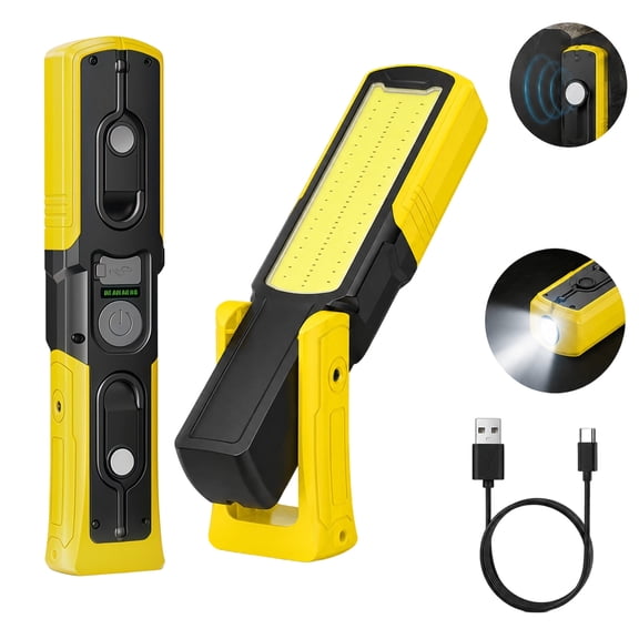 Naeqieo Underhood Work Light, 6000mAh Rechargeable Magnetic Work Light with 5 Modes, Four-Level Battery Level Indicator, 180°Rotating Base & Side Magnet, for Mechanics Car Repair BBQ Grill