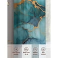 thumbnail image 3 of Teal Marble Sheer Curtains for Living Room Bedroom Modern Abstract Art Luxury Yellow Sheer Curtains 108 Inch Long 2 Panels Set Light Filtering Curtain Window Treatments Drapes for Dining Room, 3 of 6