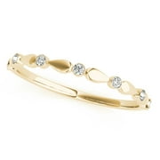 Aonejewelry 0.07 Carat Round Diamond Antique Wedding Band In 14K Solid Yellow Gold