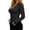 Black, variant on Womens Ribbed Sweaters Long Sleeve Deep V Neckline Knit Pullover Basic Minimalist Stretchy Base Layer Casual Fall Winter Daily Wear