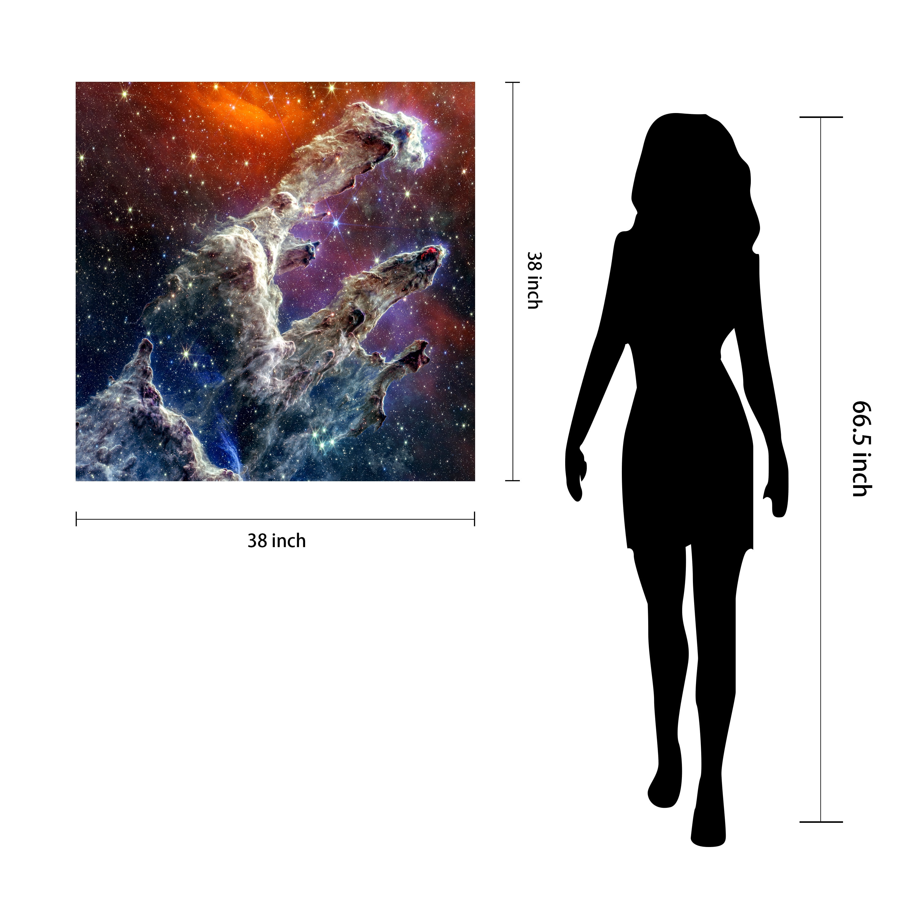 "Eagle Nebula: Pillars of Creation" Frameless Free Floating Reverse Printed Tempered Glass Wall Art