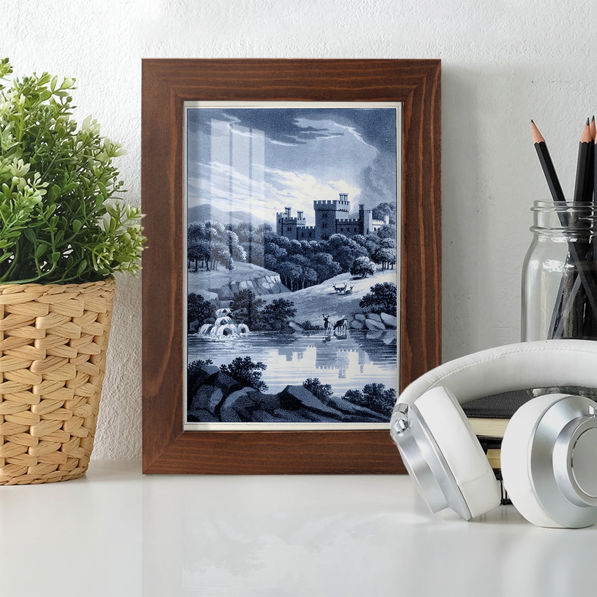 Estate View II -Framed Print w/glass-Chestnut