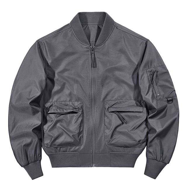 Jienlioq Winter Coats Clearance Men's Solid Color Baseball Suit Functional Multi Pocket Coat Three Coat Work Jacket
