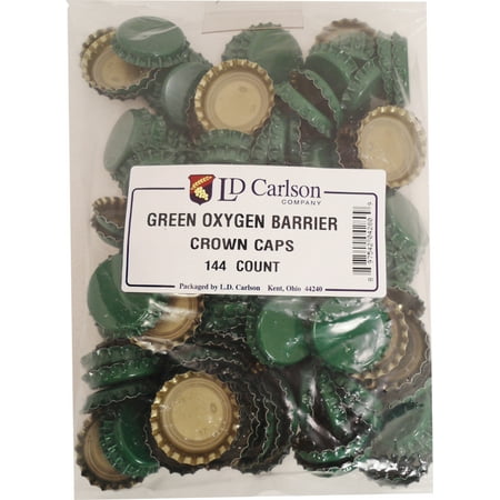 144 Green - Green Oxygen Barrier Crown Caps 144 Count by L.D.Carlson Company