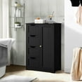 thumbnail image 2 of NALYL Wooden Bathroom Floor Cabinet, Free Standing Side Cabinet w/4 Drawers & 3 Tier Cupboard Storage Organizer Unit for Hallway/Entryway, Black, 2 of 10