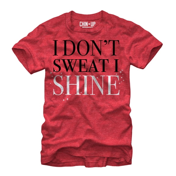 Women's CHIN UP I Don't Sweat I Shine Boyfriend Graphic Tee Red Heather 2X Large