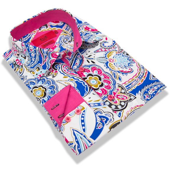 Elie Balleh Blue Wild Paisley Men Shirt