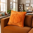 thumbnail image 2 of Pumpkin Throw Pillow Covers 20*20, Set of 2 Orange Cute Fall Halloween Pillow Cases for Sofa, Autumn Decor Soft Cushion Covers for Living Room Bedroom, 2 of 5