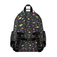 thumbnail image 3 of Colorful Dinosaurs Silhouettes Pattern Backpack for School,Cute School Bag,Schoolbag with Adjustable Shoulder Straps & Padded Back,15.25"x11.5"x5.25", 3 of 5