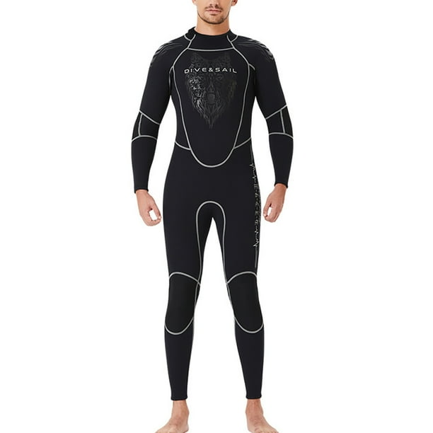 DIVE SAIL Traje de buceo 3MM Neopreno Traje de neopreno a prueba de frío Servicio de larga duración Tecnología textil Material de Accesorio de surf macho gris L Yuarrent OD019365-21