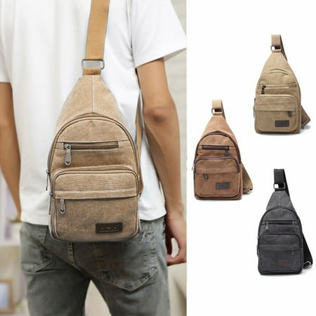 Meigar Men Women Military Canvas Messenger Shoulder Sling Backpack Chest Bags School Bag