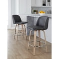 thumbnail image 5 of The Gray Barn  Vallberga 26" Counter Stool with White Washed Wood Base (Set of 2) Grey Faux Leather/Round Black Footrest Black Finish,Washed Faux, 5 of 5