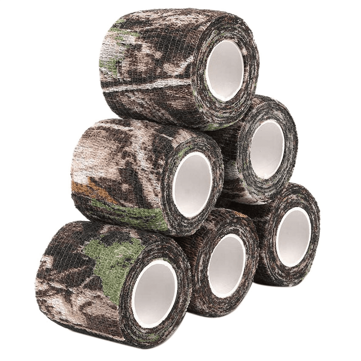 30 Roll Camouflage Tape Cling Scope Wrap Camo Stretch Bandage Self-Adhesive Tape for Camping Hunting Bike Telescope