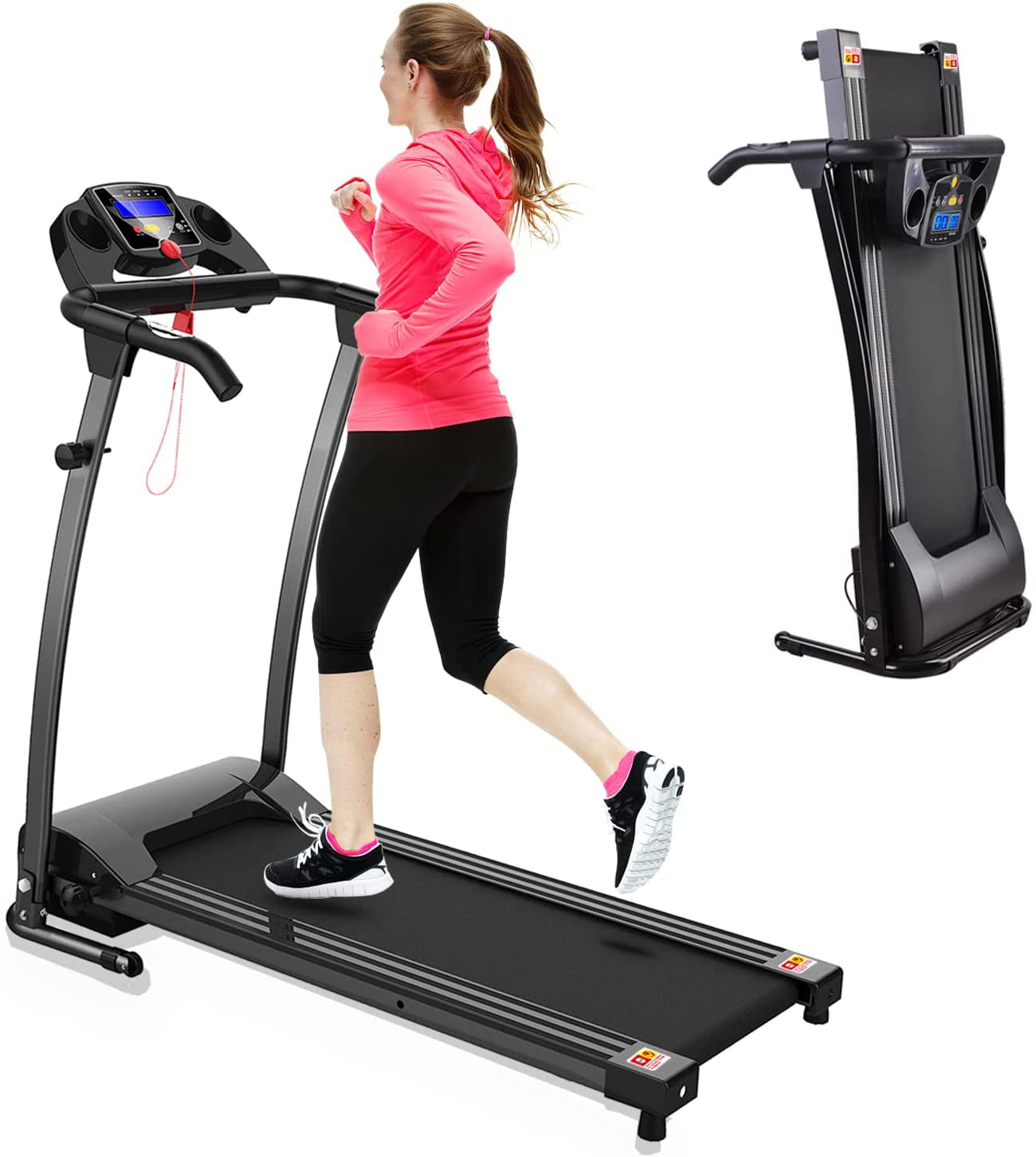Indoor Walking Machine for Home and Office Exercise 2HP Folding Treadmill Home Treadmill with Bluetooth Audio 2-in-1 Walking Machine Sytiry Desktop Treadmill 