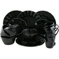 thumbnail image 2 of Elama Retro Chic 16-Piece Glazed Dinnerware Set in Black, 2 of 5