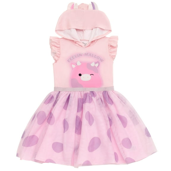 Squishmallows Patty the Cow Scuba Cosplay Hooded Tulle Tutu Dress Toddler to Big Kid