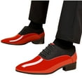 thumbnail image 5 of HaoXianJian Mens Oxfords Dress Shoes Faux Patent Leather Wedding Shoes Color Block Classic Lace-up Formal Tuxedo Shoes Black Leather Shoes for Men Loafers Boats Dress Driving Classic Shoes, 5 of 5
