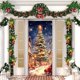 thumbnail image 5 of Festive Christmas Door Cover Decoration with Santa Snowman Reindeer Pattern for Holiday Party Home Wall Decor Elastic Polyester Fabric Doorway Banner, 5 of 6