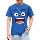 thumbnail image 1 of Blusas y camisas de manga corta con cuello redondo para niños y niñas, color liso, con estampado de expresión linda, manga corta, holgadas y cómodas, blusa para niña, 1 of 6
