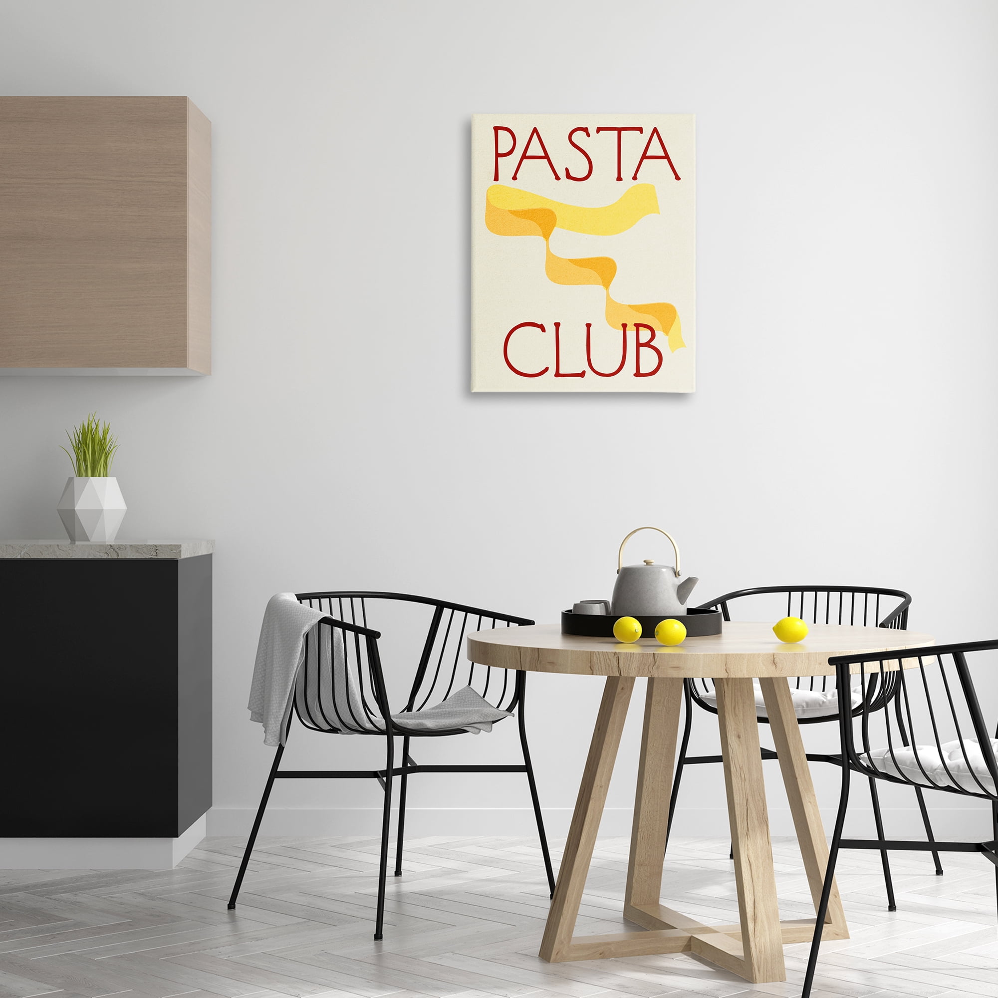 Stupell Industries Pasta Club Phrase Food & Beverage Painting Wrapped Canvas Art Print Wall Art, 24 x 30