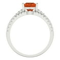 thumbnail image 4 of Clara Pucci 14K White Gold Princess Cut 1Ct Simulated Red Diamond Engagement Ring + Matching Band - Luxury Box Included, 4 of 7