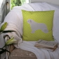 thumbnail image 3 of Spanish Water Dog Checkerboard Green Fabric Decorative Pillow, 3 of 4