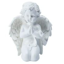 Kneeling Cherub Angel Resin Statue with Wings for Garden Decoration
