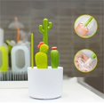thumbnail image 2 of 4pcs Cactus Shaped Multifunctional Bottle Brushes Set, Durable Straw Cleaner With Long Handle, BPA-Free Flexible Brush, Green & White, Kitchen Tools, 2 of 5
