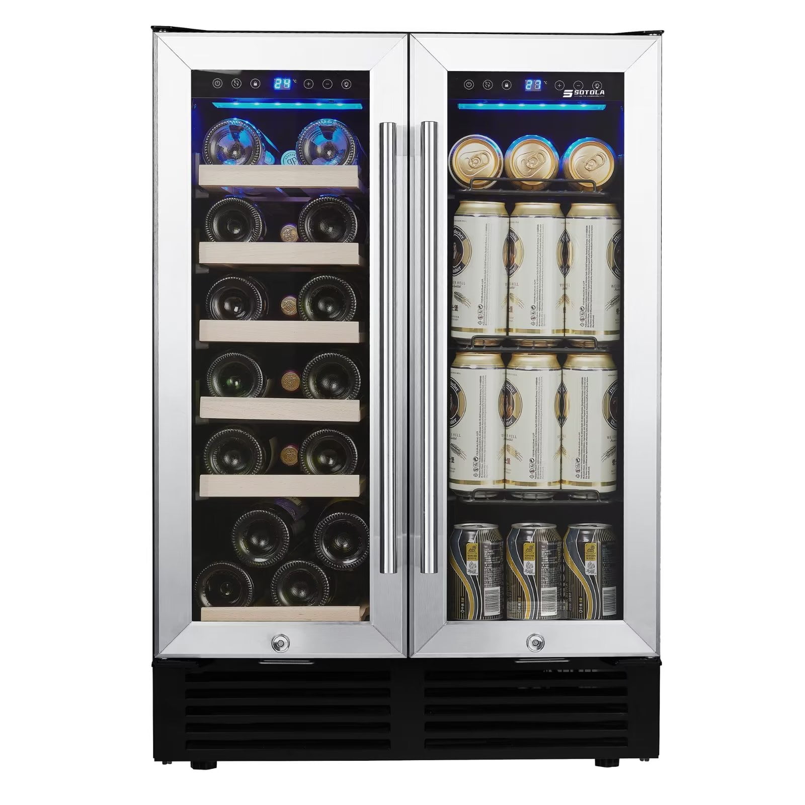 19.29 25 Bottle Single Zone Freestanding Wine Refrigerator & Beverage  Cooler