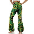 thumbnail image 3 of FKELYI Flare Leggings Bell Bottom Yoga Pants Splatter Jamaican Flag Print Wide Leg Pants for Women Bootcut Yoga Leggings High-Waist Sweatpants for Indoor Outdoor Workout Running, S, 3 of 7