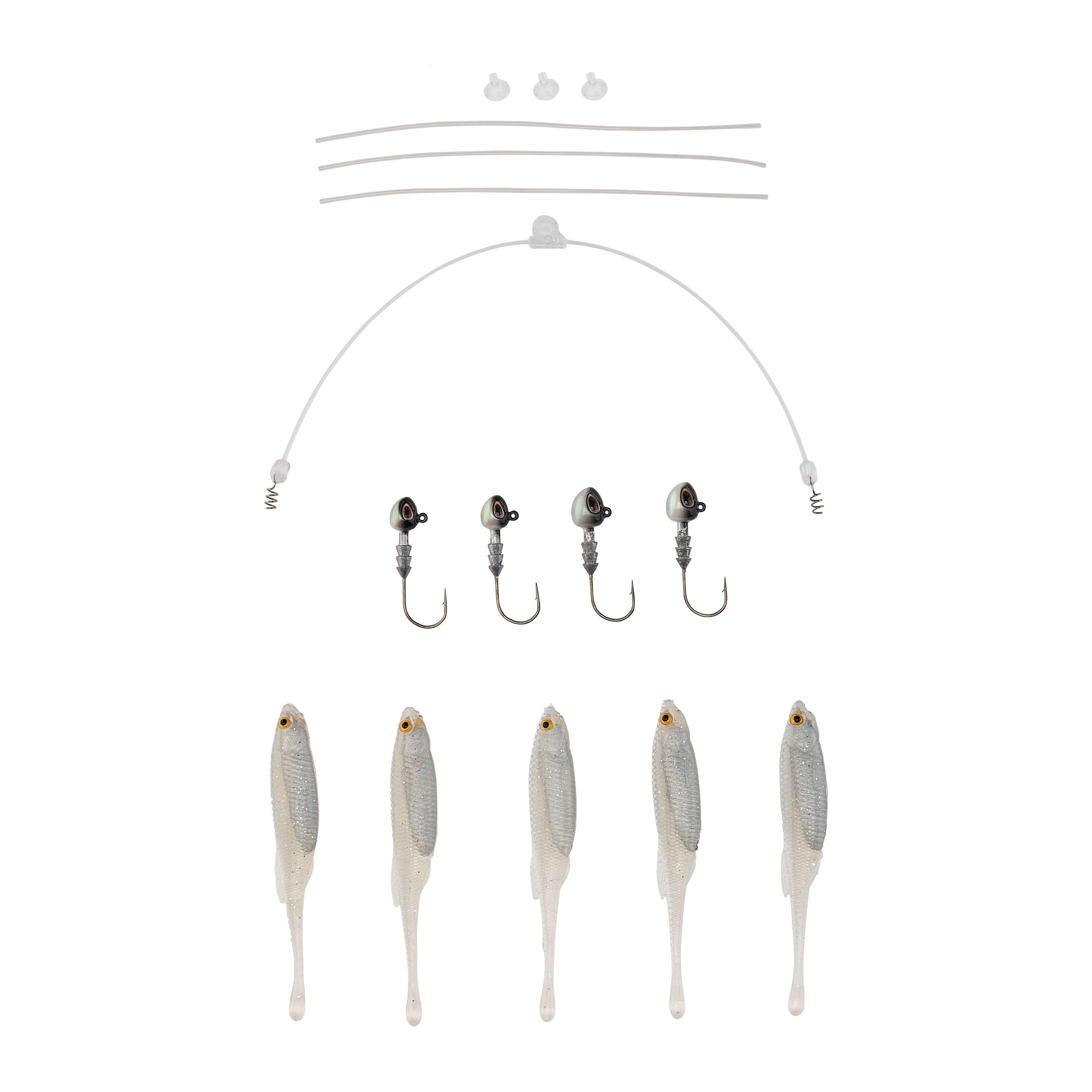 Berkley Triple Minnow Rig Kit, 4in, White Shiner