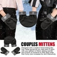 thumbnail image 1 of Guantes para parejas para un momento romántico de toma de la mano | Manoplas cálidas de doble capa de forro polar grueso, 1 of 7
