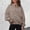 Khaki, variant on Women's Hoodies Sweatshirts Women's Loose Coat Hooded Cardigan Zipper Hoodie Brown L