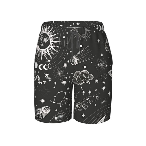 Sun And Moon Beach Pants Teen Shorts with Mesh Lining and Drawstring