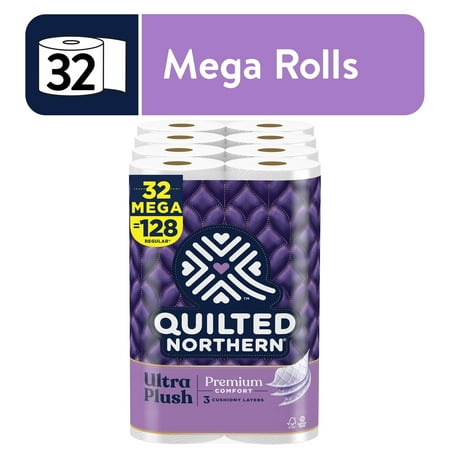 Quilted Northern Ultra Plush Toilet Paper  32 Mega Rolls (4 Packs of 8 Rolls)