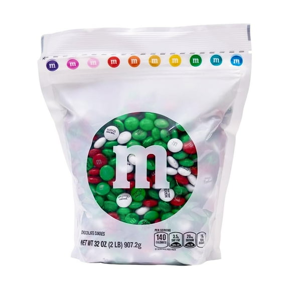 M&Mâ€™S WORLD Christmas Milk Chocolate Candy - 2 Pounds of Holiday Color Chocolate Bulk For Christmas Candy Bags, Decorations, and More