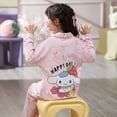 thumbnail image 4 of Anime Sanrioed Children's Pajamas Melody Kuromi Hello Kitty Spring Autumn Kawaii Girl Cotton Sleepwear Kids Loungewear Homewear, 4 of 5