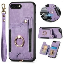 Dteck for iPhone 8 / iPhone 7 / iPhone SE 2022/ iPhone SE 2022 Case Wallet with Card Holder,Ring Stand,Wrist Strap,RFID-Blocking PU Leather Protective Magnetic Flip Cover,Purple
