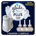 thumbnail image 2 of Glade PlugIn Plus Air Freshener Starter Kit, Scented Oil for Home and Bathroom, Clean Linen, 2.01 Fl Oz, 1 Warmer + 3 Refills, 2 of 2