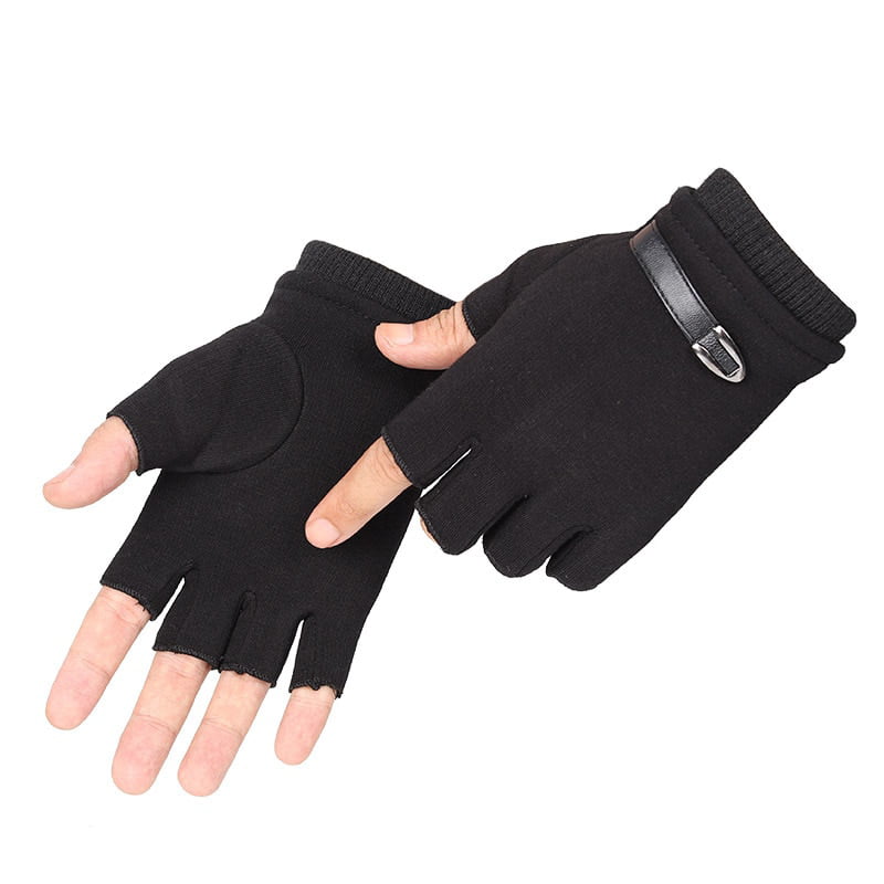 Winter Knitted Cycling Gloves Fingerless Driving Touch Screen Thermal Mittens 