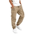 thumbnail image 2 of Falkdiz Cargo Pants for Boys Sport Joggers Pockets Winter Drawstring Pantalones Relaxed fit Stylish Boys Trousers, Khaki, Size: 10-11Years, 2 of 8