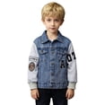 thumbnail image 2 of Ticikt Stylish Denim Jacket for Boys Classic Casual Outerwear Coat Comfortable Durable Autumn Fashion 3-16 Years,Color:Blue, 2 of 8