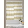 thumbnail image 3 of Brown Linen Stripes Sheer Curtains 72 inches Long, Vintage Country Farmhouse Light Filtering Sheer Window Curtains Rod Pocket Voile Drapes for Bedroom Living Room, 52"W x 72"L 2 Panels, 3 of 7
