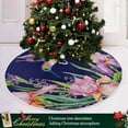 thumbnail image 6 of FMSHPON Hummingbird Iris Flower Xmas Christmas Tree Skirt Stand Mat for Holiday Party Decoration Indoor Outdoor 36 inches, 6 of 6