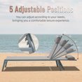thumbnail image 3 of Domi Outdoor Living 3-Piece Adjustable Pool Lounge Set, Steel Textilene Sunbathing Chairs with Headrest (2 Beige Chairs W/Table), 3 of 9