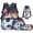 Fire Lightning Soccer Ball, variant on Bulopur Girls 17 Inch Backpack Set, 4 Piece Cherry Blossom Pink Axolotl Print School Bookbag with Lunch Box, Water Bottle Holder and Pencil Case for Elementary Girls