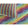 thumbnail image 3 of Ambesonne Rainbow Quilted Coverlet 3 Pcs, Swirls Vertical Waves Art, Queen Size, Multicolor, 3 of 4