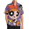 thumbnail image 2 of The Powerpuff Girls Casual Short Sleeve Shirt Lapel Collar Shirt Summer Beach Shirt XS, 2 of 8