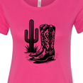 thumbnail image 4 of Inktastic Cowboy Cowgirl Boots Cactus Women's T-Shirt, 4 of 5